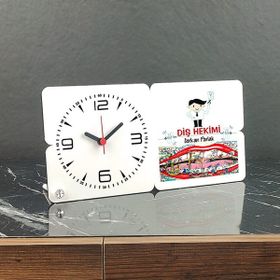Hediyelen Diş Hekimi 001 Ahşap Masa Saati