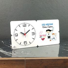 Hediyelen Diş Hekimi 002 Ahşap Masa Saati
