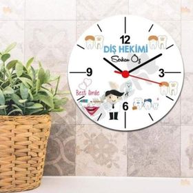 Hediyelen Diş Hekimi Erkek Figür Duvar Saati