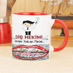 Hediyelen Diş Hekimi Kırmızı Kupa Bardak