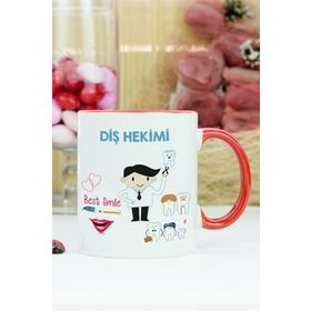 Hediyelen Diş Hekimi Kırmızı Kupa Bardak