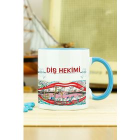 Hediyelen Diş Hekimi Mavi Kupa Bardak