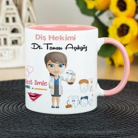 Hediyelen Diş Hekimi Pembe Kupa Bardak