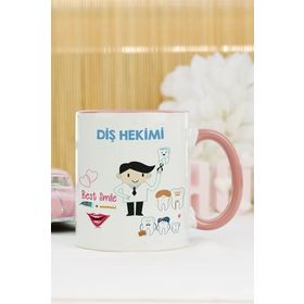 Hediyelen Diş Hekimi Pembe Kupa Bardak