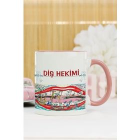 Hediyelen Diş Hekimi Pembe Kupa Bardak