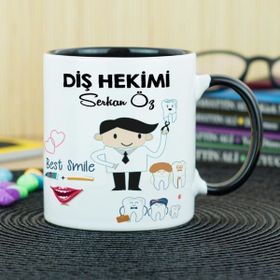 Hediyelen Diş Hekimi Siyah Kupa Bardak