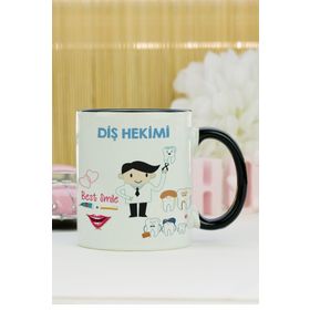 Hediyelen Diş Hekimi Siyah Kupa Bardak