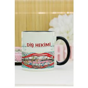 Hediyelen Diş Hekimi Siyah Kupa Bardak