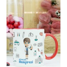 Hediyelen Diyaliz Hemşiresi Kırmızı Kupa Bardak