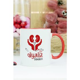Hediyelen Diyaliz Teknikeri Kırmızı Tasarım Duvar Saati