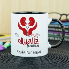 Hediyelen Diyaliz Teknikeri Siyah Kupa Bardak