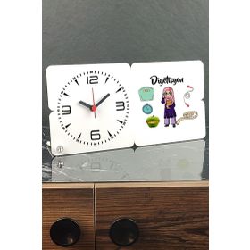 Hediyelen Diyetisyen 001 Ahşap Masa Saati