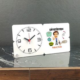 Hediyelen Diyetisyen Ahşap Masa Saati
