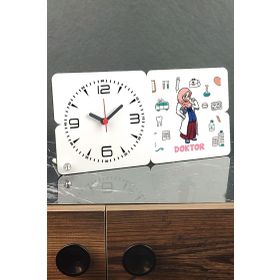 Hediyelen Doktor Hediye Ahşap Masa Saati