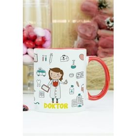 Hediyelen Doktor Kırmızı Kupa Bardak