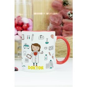 Hediyelen Doktor Kırmızı Kupa Bardak