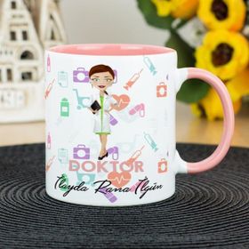 Hediyelen Doktor Pembe Kupa Bardak