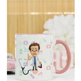 Hediyelen Doktor Pembe Kupa Bardak