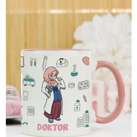 Hediyelen Doktor Pembe Kupa Bardak