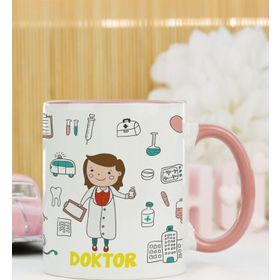 Hediyelen Doktor Pembe Kupa Bardak