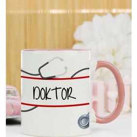 Hediyelen Doktor Pembe Kupa Bardak