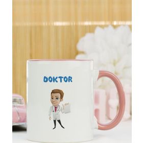 Hediyelen Doktor Pembe Kupa Bardak
