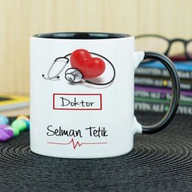 Hediyelen Doktor Siyah Kupa Bardak