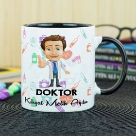 Hediyelen Doktor Siyah Kupa Bardak