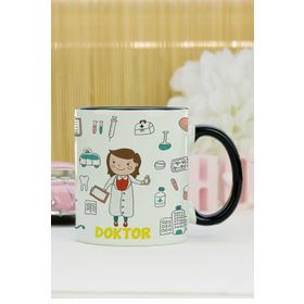 Hediyelen Doktor Siyah Kupa Bardak
