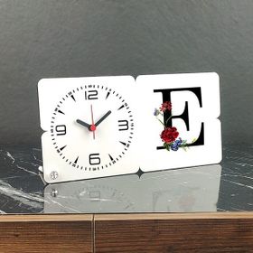Hediyelen E Harfi Ahşap Masa Saati