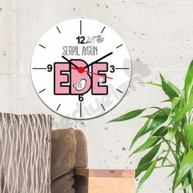 Hediyelen Ebe Pembe Tasarım Duvar Saati