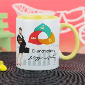 Hediyelen Ekonometrist Sarı Kupa Bardak