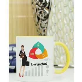 Hediyelen Ekonometrist Sarı Kupa Bardak