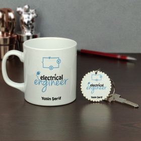 Hediyelen Electrical Engineer Kupa Bardak ve Anahtarlık Set