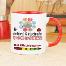 Hediyelen Elektrik Elektronik Mühendisi Kırmızı Kupa Bardak