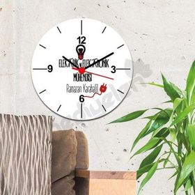 Hediyelen Elektrik Elektronik Mühendisi Kırmızı Tasarım Duvar Saati