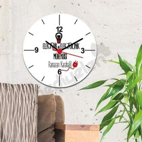 Hediyelen Elektrik Elektronik Mühendisi Kırmızı Tasarım Duvar Saati