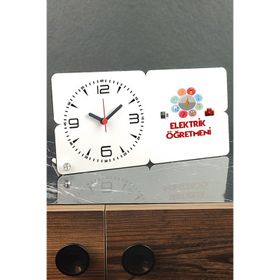 Hediyelen Elektrik Öğretmeni Ahşap Masa Saati