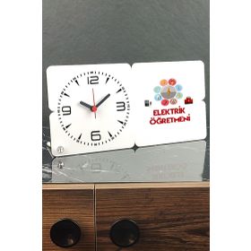 Hediyelen Elektrik Öğretmeni Ahşap Masa Saati