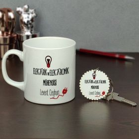 Hediyelen Elektrik ve Elektronik Mühendisi Kupa Bardak ve Anahtarlık Set