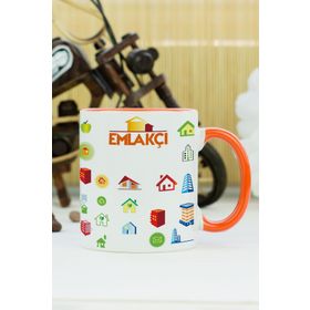 Hediyelen Emlakçı Turuncu Kupa Bardak