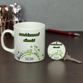 Hediyelen Enerji Sistemleri Mühendisi Kupa Bardak ve Anahtarlık Set