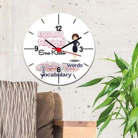 Hediyelen English Teacher Pembe Tasarım Duvar Saati