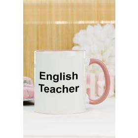 Hediyelen English Teacher Pembe Tasarım Duvar Saati