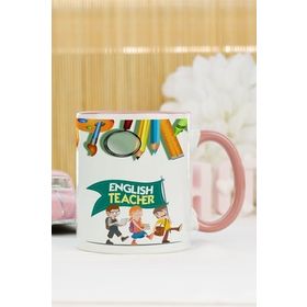 Hediyelen English Teacher Pembe Tasarım Duvar Saati