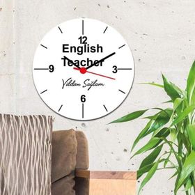 Hediyelen English Teacher Siyah Tasarım Duvar Saati