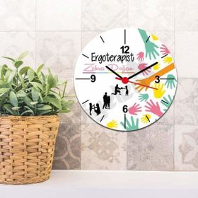 Hediyelen Ergoterapist Pembe Tasarım Duvar Saati