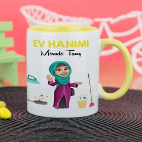 Hediyelen Ev Hanımı Sarı Kupa Bardak