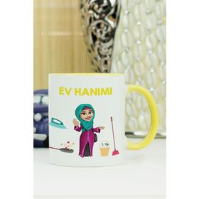 Hediyelen Ev Hanımı Sarı Kupa Bardak