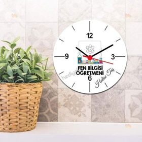 Hediyelen Fen Bilgisi Öğretmenine Hediye Duvar Saati